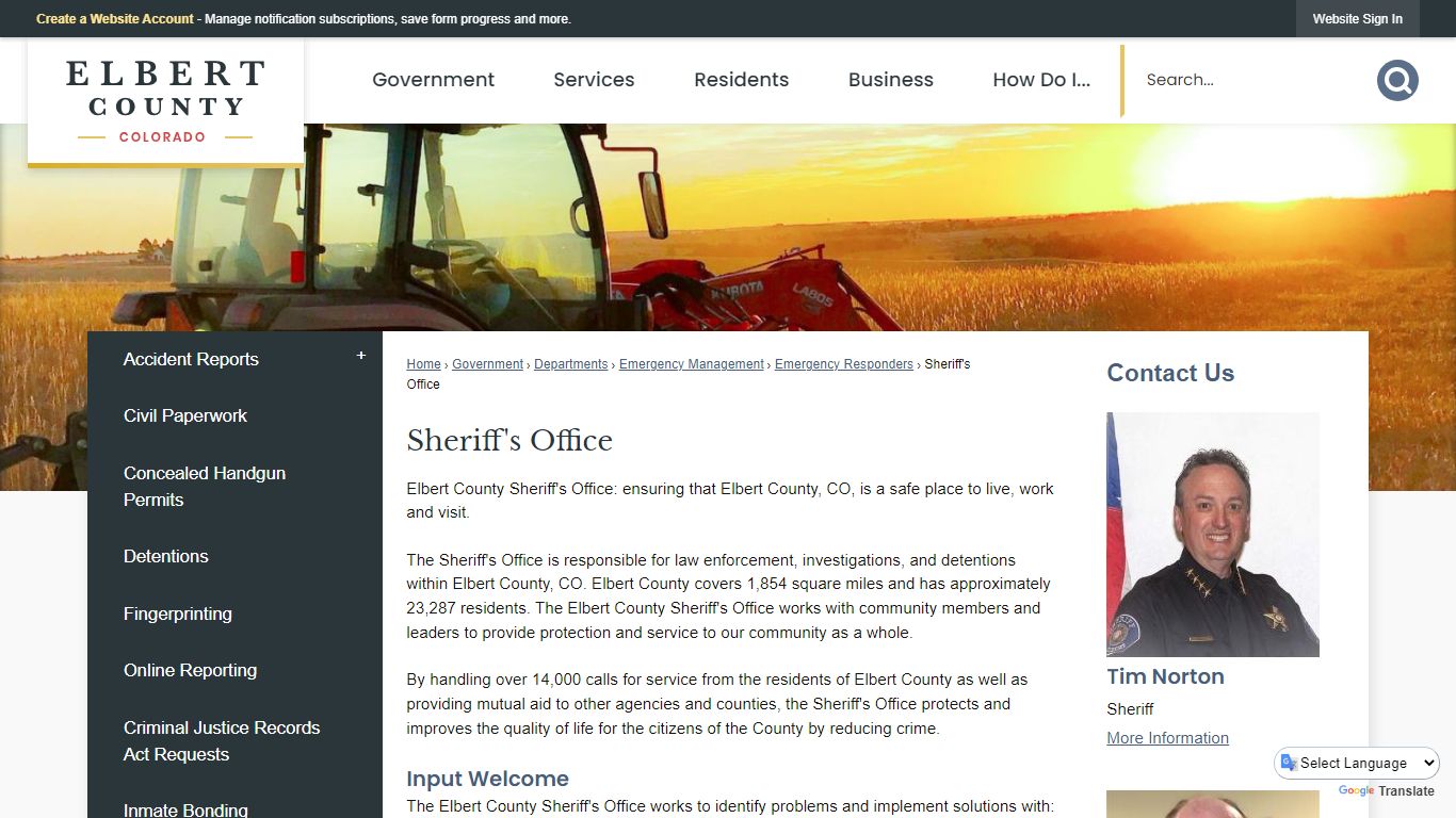 Sheriff's Office | Elbert County, CO